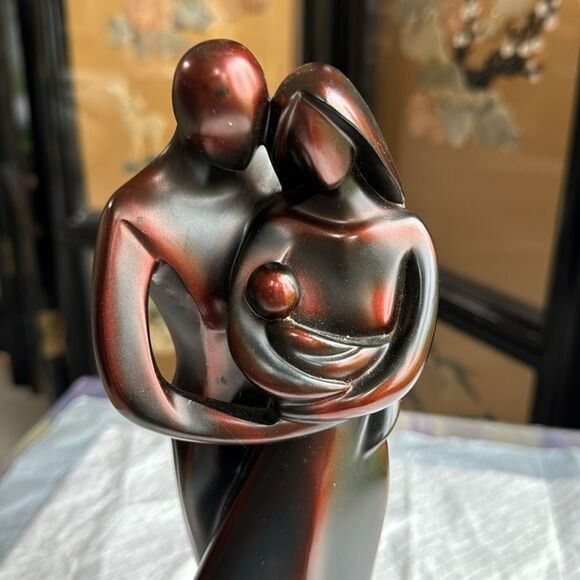 Herco gifts bronze tone young family baby figurine - Picture 2 of 6